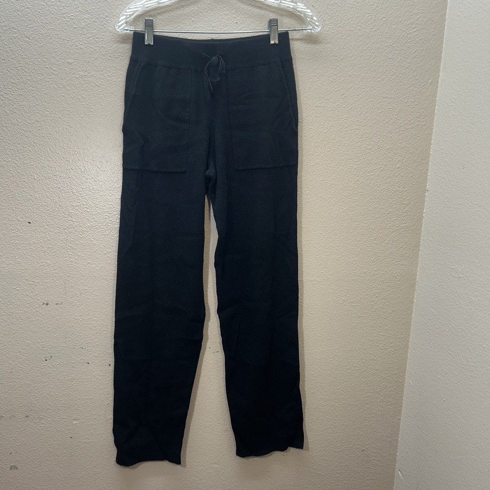 We Are Sundays Black‎ Knit Ribbed Pull On Sweatpants Joggers Tapered XS Luxury